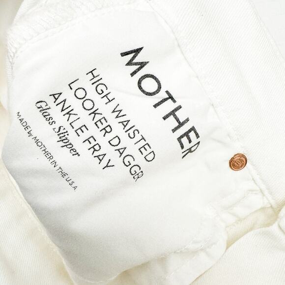 Mother High Waisted Looker Dagger Ankle fray Glass Slipper Denim Jeans Size 24 - Picture 6 of 11